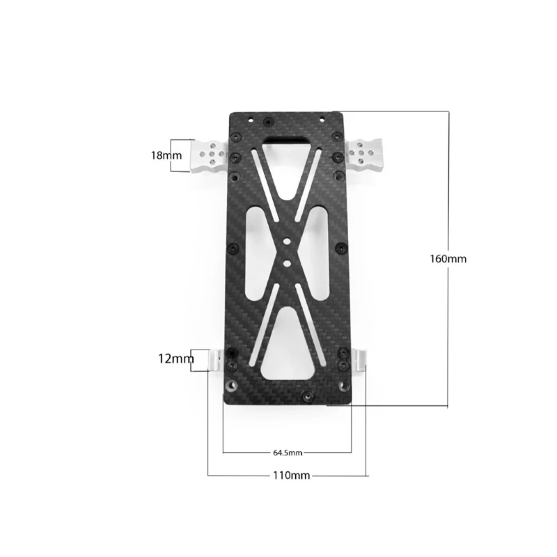 Para 1/10 tamiya cr01 placa de fibra carbono suporte bateria peças atualização, substituição do carro brinquedo (não adesivos)