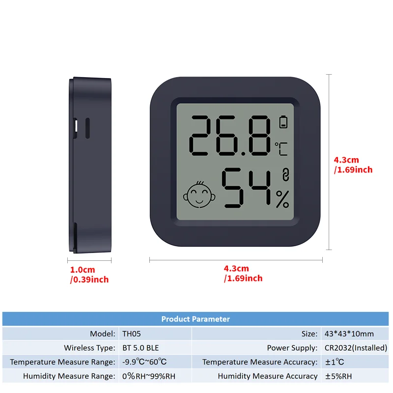 Newest Tuya Bluetooth Temperature Humidity Sensor LCD Thermometer Mini Smart Electric Hygrometer APP Remote Control Home