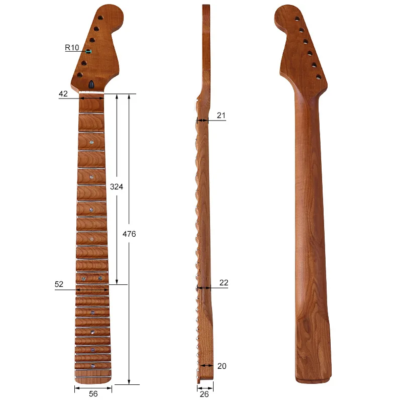 

Full Maple Grilled Maple Wave Pattern Convex Pattern Neck Electric Guitar Handle 6 Strings 22 frets