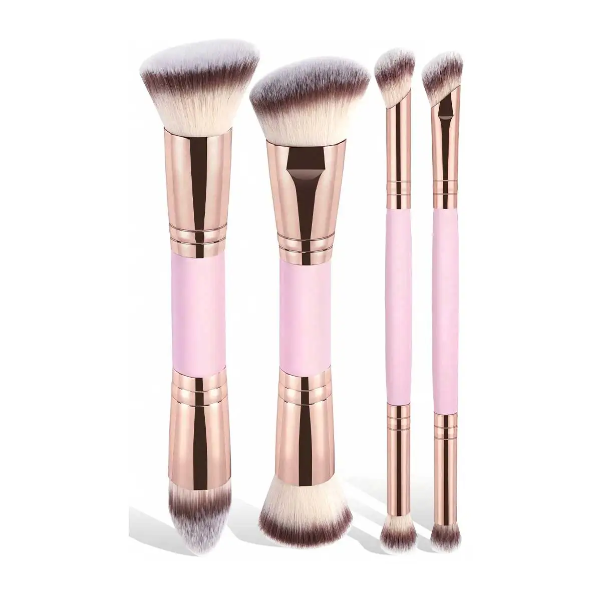 4pcs Basic Makeup Brushes Set With Box Dual-ended Foundations Powder Blush Details for Eyeshadow Brushes Beginner Travel