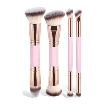 4pcs Basic Makeup Brushes Set With Box Dual-ended Foundations Powder Blush Details for…