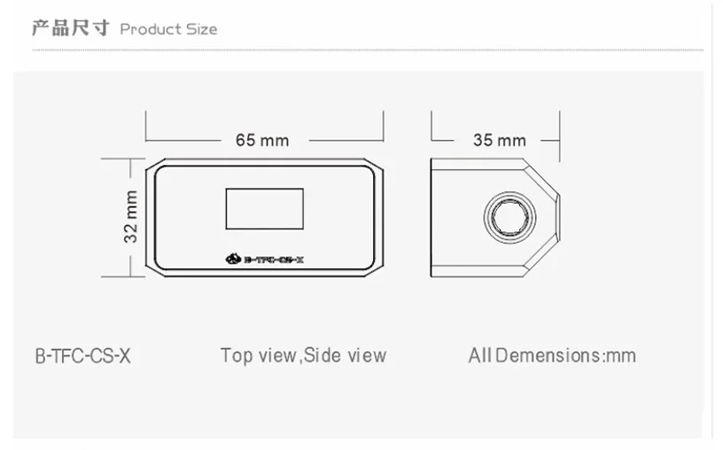 Bykski Ordinateur De Refroidissement Par Eau Alarme Numérique OLED Affichage Température + Débit + Débit 3 En 1 Système de Moniteur, B-TFC-CS-X