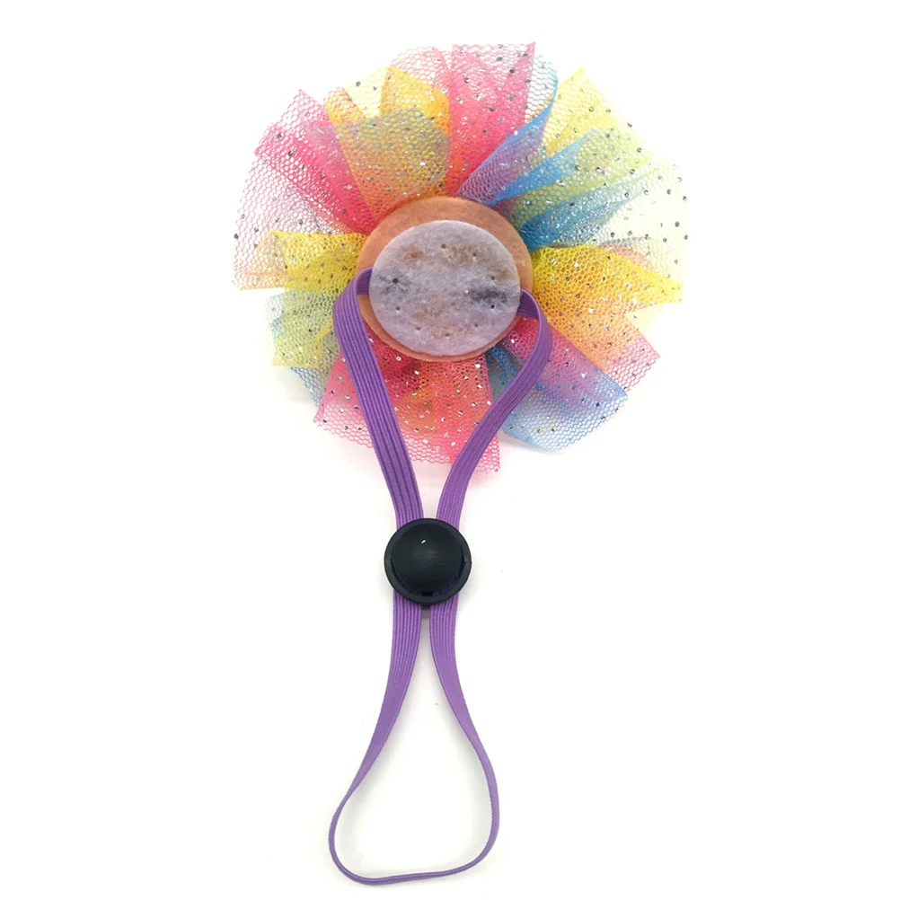 

1Pcs Dog Crown Mesh Birthday Hat Stylish Adjustable Pet Party Hat Purple Creative Cosplay Headwear for Cats Dogs