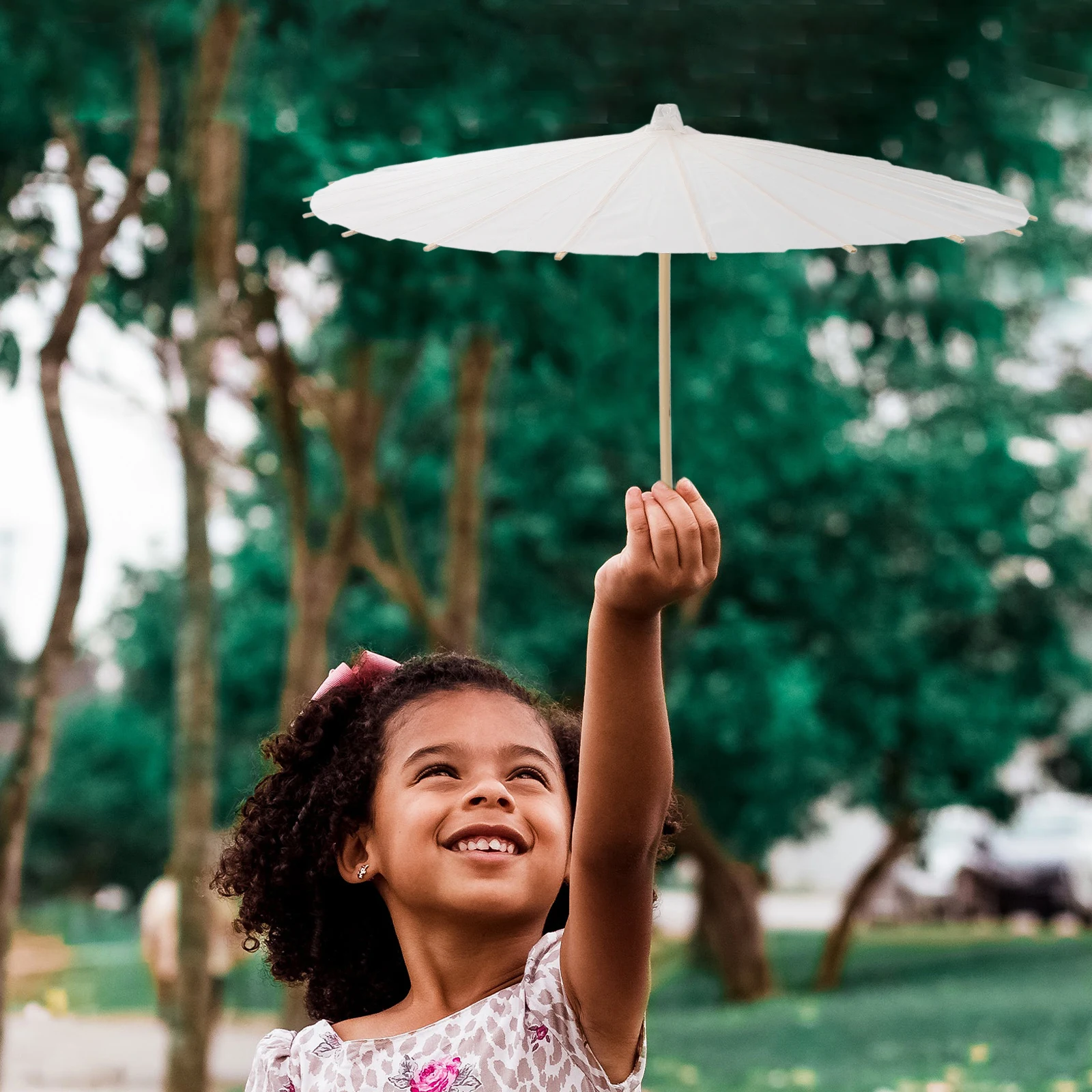 

Exquisite Diy Paper Umbrella Handicraft Graffiti Blank Parasol For Durable Unfinished Umbrella Easy Assembly Multi-Occasion