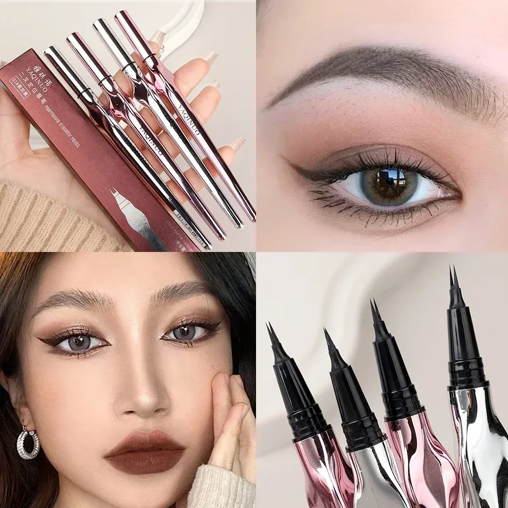 2 Punkt wilde Augenbrauen stift langlebig leicht zu greifen Augenbrauen Tattoo wasserdicht dünne Flüssigkeit liegend Seidenraupe Brauen Stift koreanisches Make-up