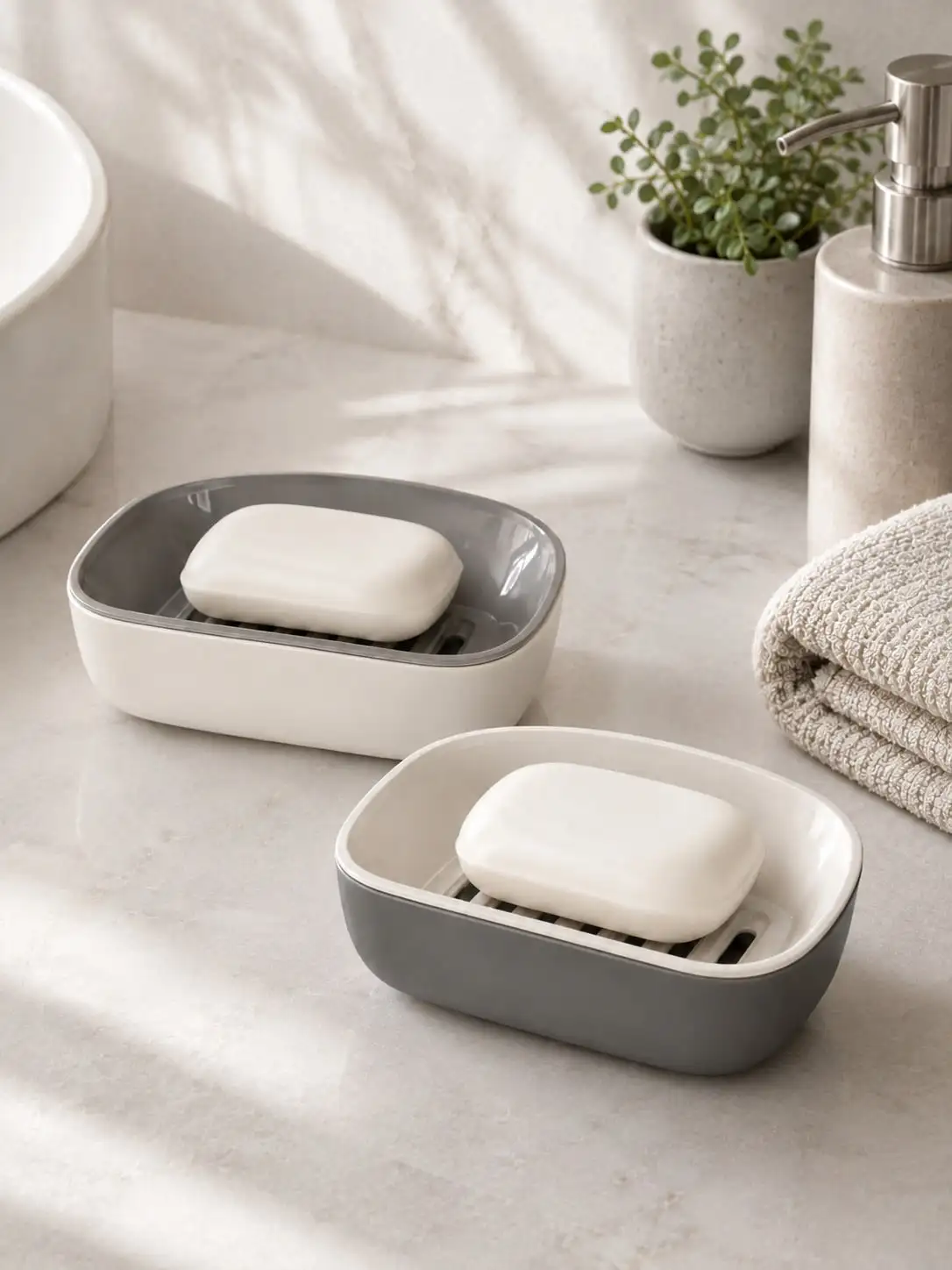 Double Layer Soap Holder, Household Bathroom Draining Soap Dish, Large Double Layer Soap Storage Rack, Laundry Soap Box, Two Layers Can Be Used Separately, Double Layer Utilization, Space Saving