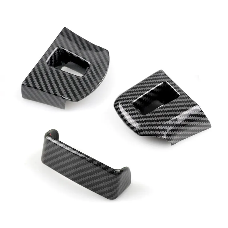 For VW Golf 5 6 Jetta MK5 Bora Polo Passat B6 B7 CC Touran Caddy Tiguan ABS Car Inner Steering Wheel Cover Trim Carbon Texture