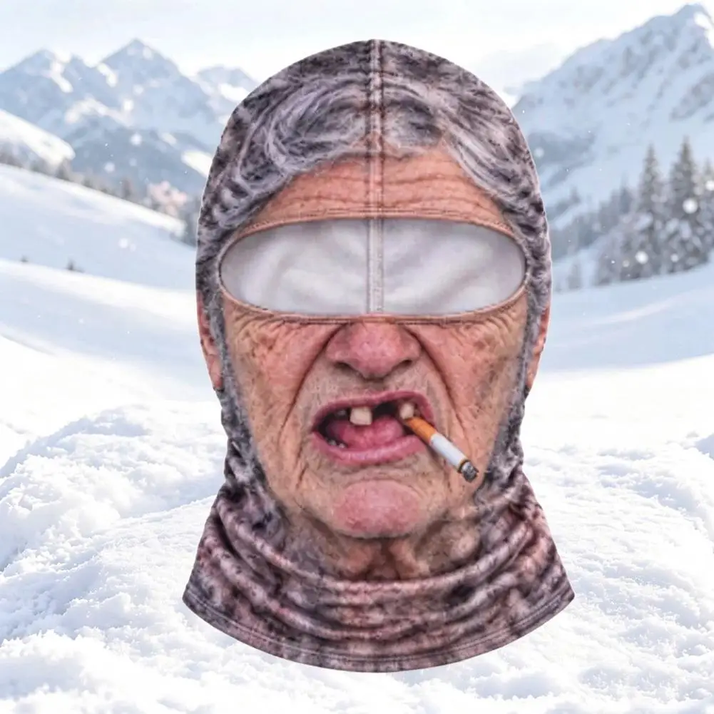 Lustige 3D-Gesichts-Balaclava-Mütze, Vollgesichtsmaske, Kapuze, Balaclava für Motorradfahren, Skifahren, Gesichtsmaske, Outdoor-Warm-Balaclava-Mütze – Detail 11