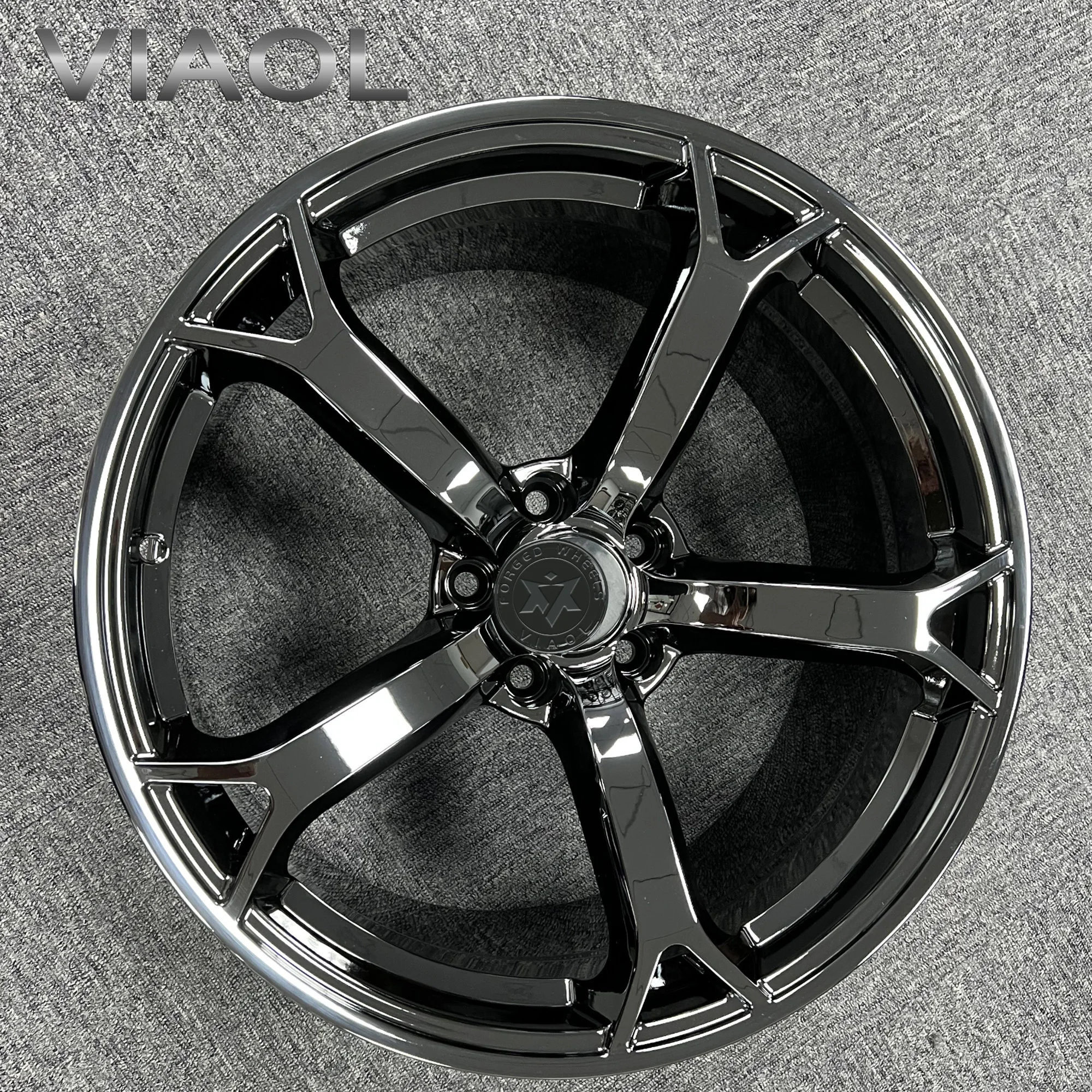 Viaol Passenger Car Wheel Black Chrome Racing Deep Cocave 18-24 S1 5*114.3 5*120 5*100 5*112 Width 8J/9.5/10.5/12J Forged Wheels