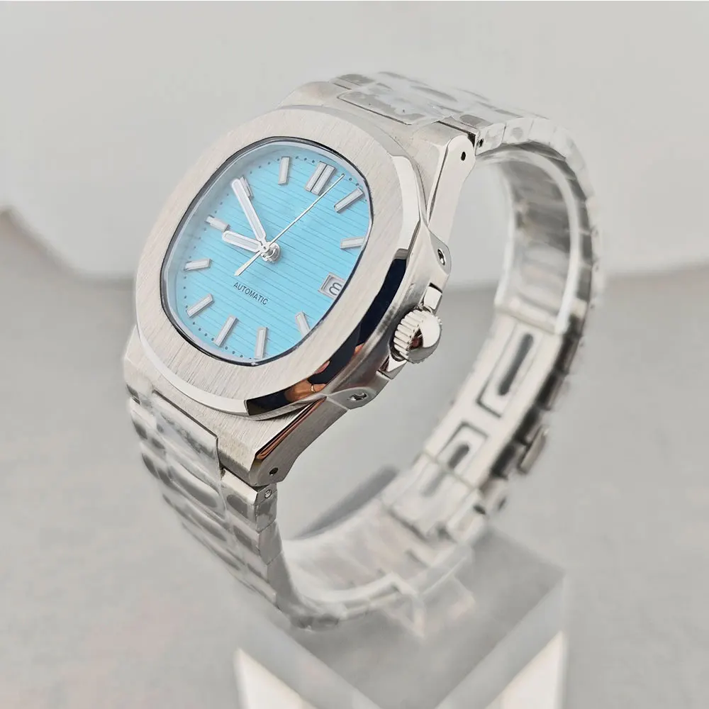 41mm 316L stainless steel sapphire glass watch with transparent back cover suitable for NH35 36 movement and customizable logo