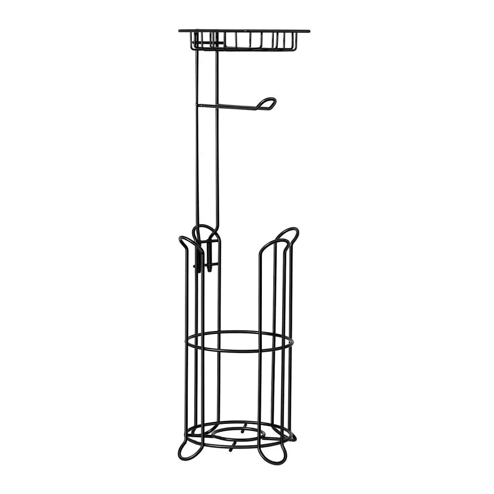

Отдельно стоящий держатель туалетной бумаги с полкой для мега рулонов Прочный дизайн Стеллаж для хранения туалетной бумаги