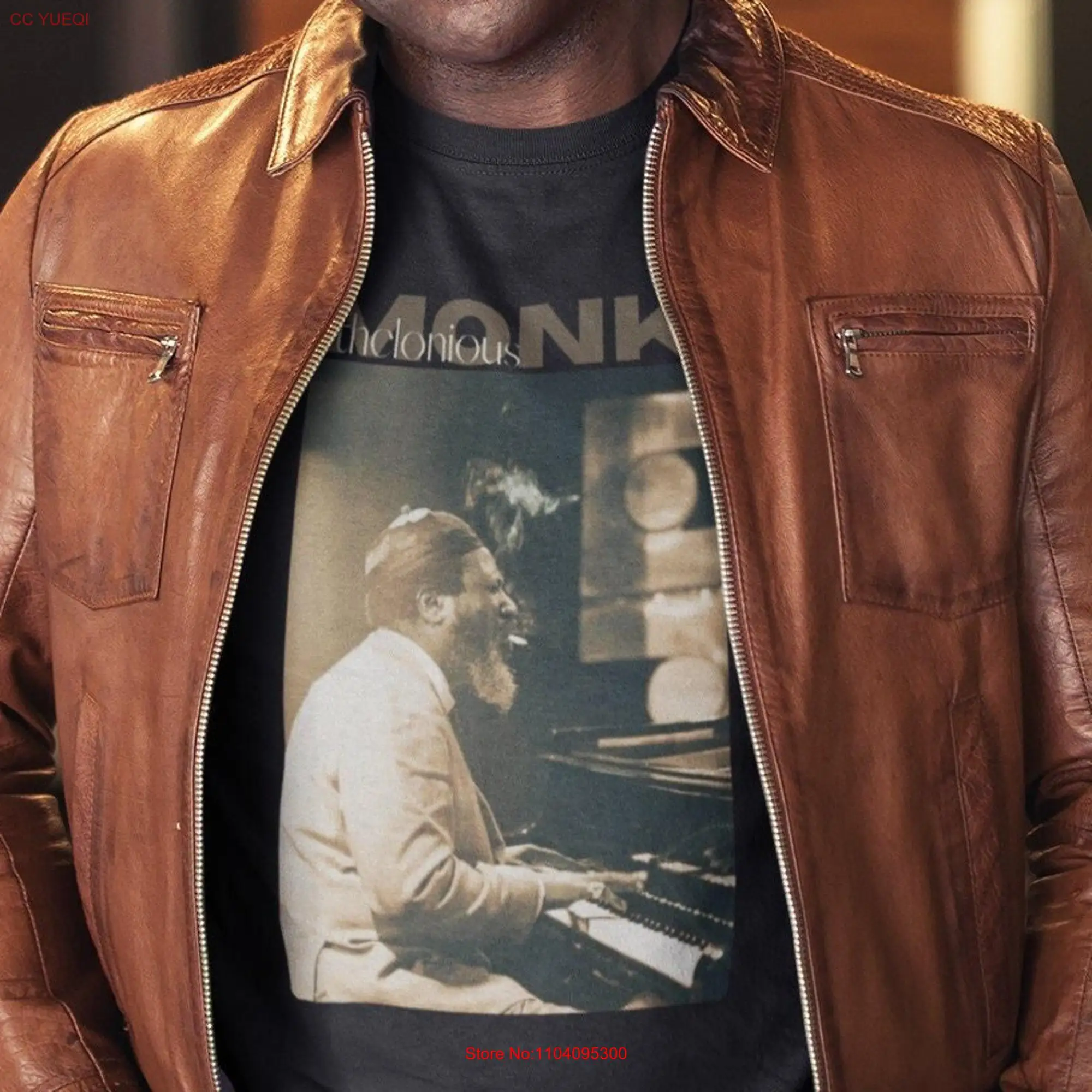 Thelonious Monk Adult Heavyweight T Shirt long or short sleeves