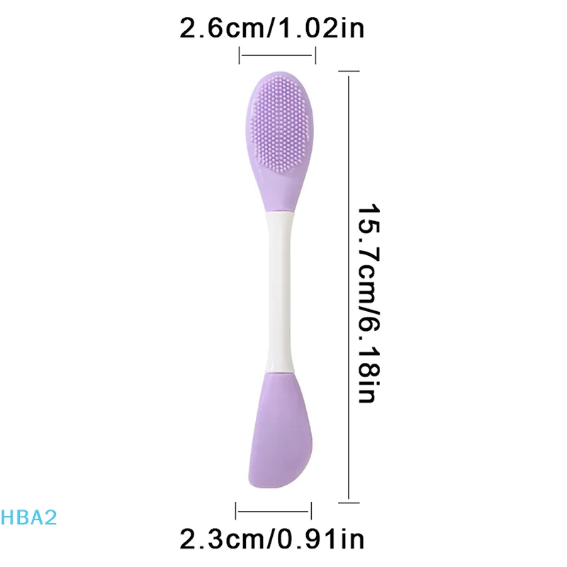 【H】Siliconen Dubbele Hoofd Gezichtsmasker Borstel Facial Exfoliëren Mee-eter Verwijderen Cleanser Brush Modder Film Spatel Gezichtsverzorging Tool