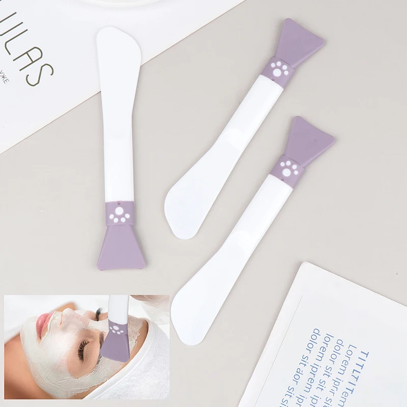 Palo suave de la aplicación de la máscara facial del cepillo de la máscara de la garra del gato del silicón de doble cabeza