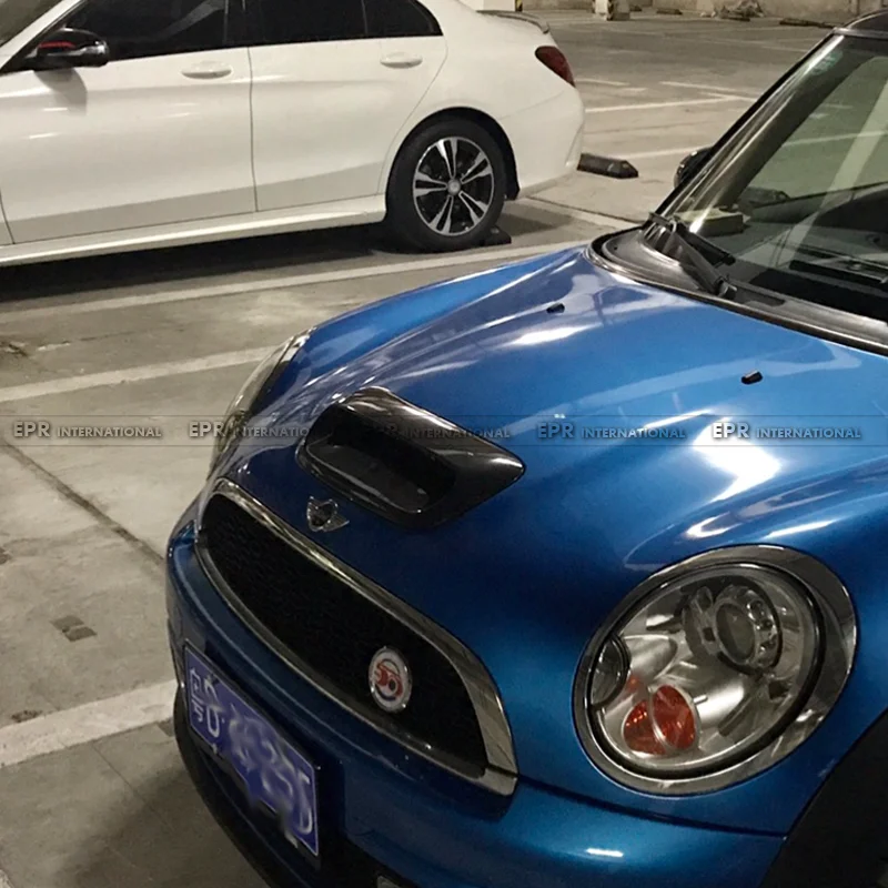 

Подходит для автомобильной крышки Mini R56 Cooper S Duell AG из углеродного волокна, вытяжного капота, лопаты воздухозаборника.