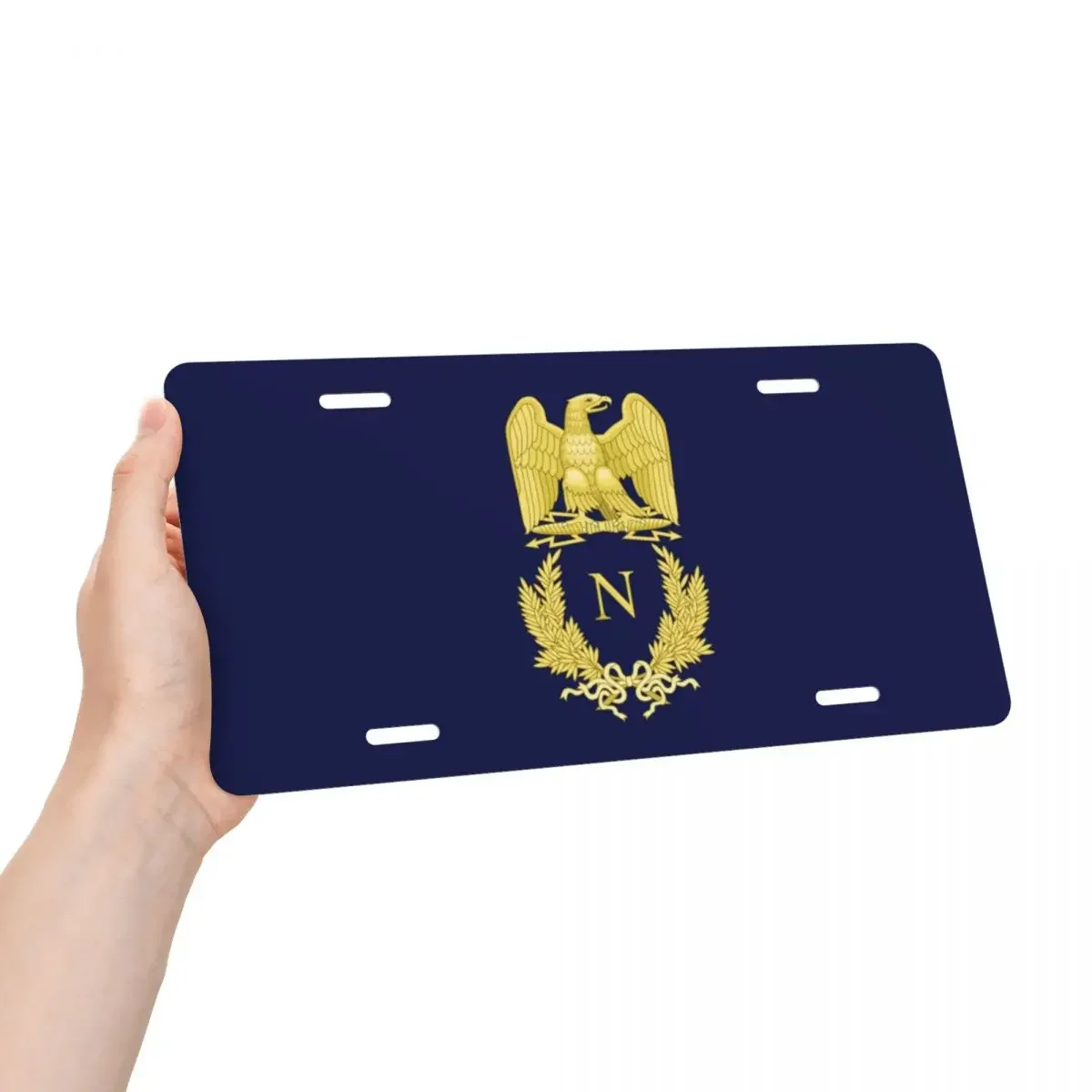 Custom French Emlem Napoleon Bonaparte License Plate France Eagle Flag Decorative Car License Plate Cover Aluminum Vanity Tag