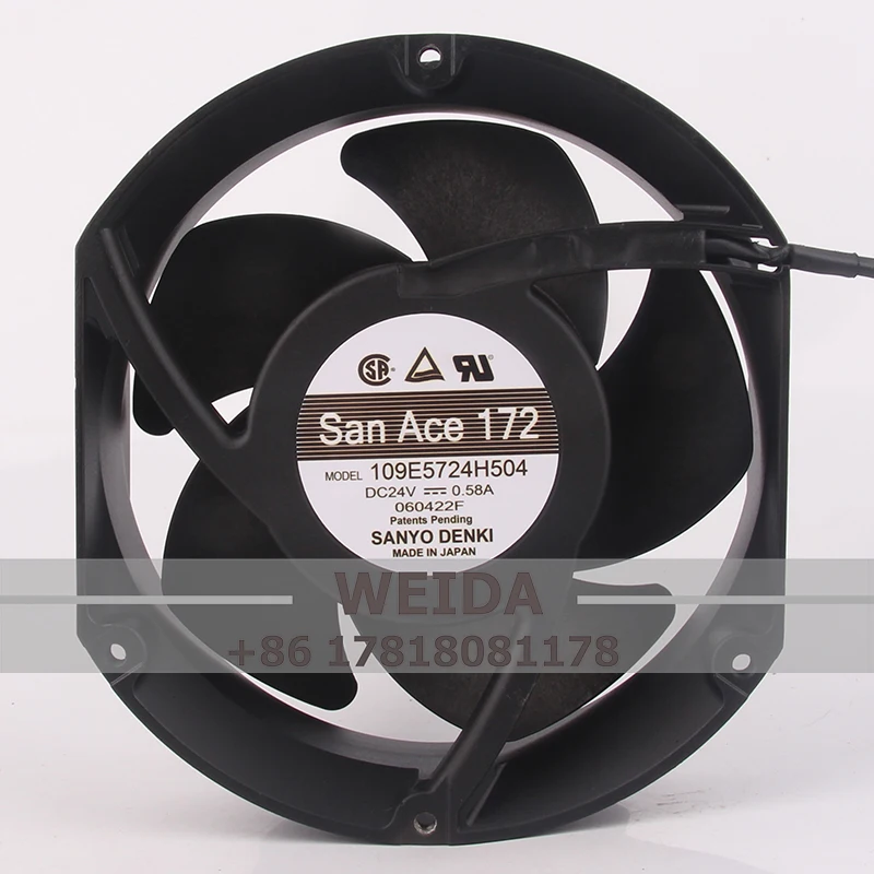 

109E5724H504 Case Cooling Fan for SANYO 12V 48V DC24V 0.58A EC AC 172x150x51mm 17CM 17251 Aluminum Frame Centrifugal AC Axial