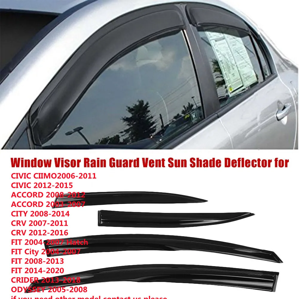 

20Sets Window Visor Rain Guard Vent Sun Shade Deflector for Civic Accord CITY CRV FIT CRIDER ODYSSEY CIIMO EVERUS S1 All Model