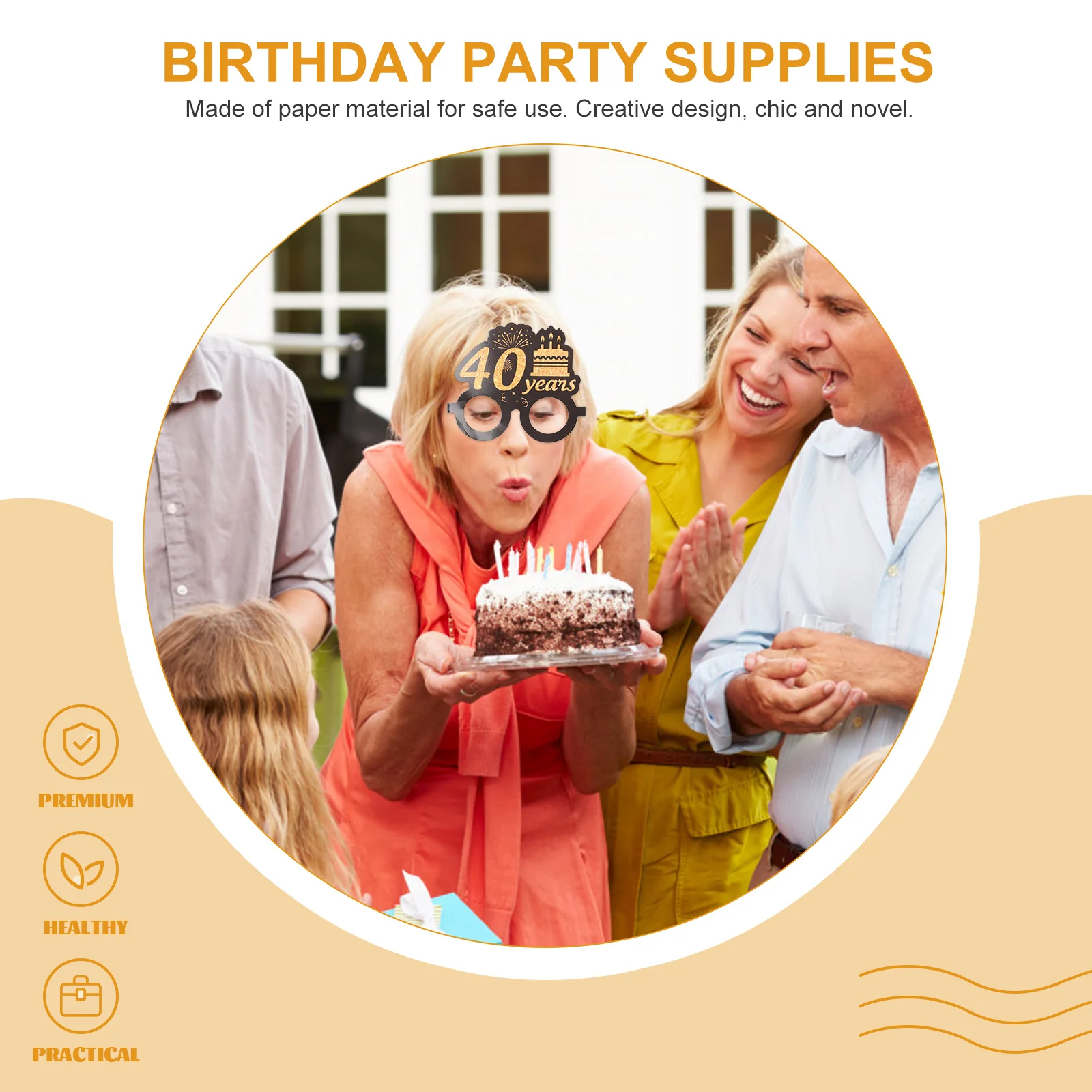 

6Pairs Birthday Party Eyeglasses Creative Paper Glasses Perfect Fit Complement Clothing Birthday Party Glasses