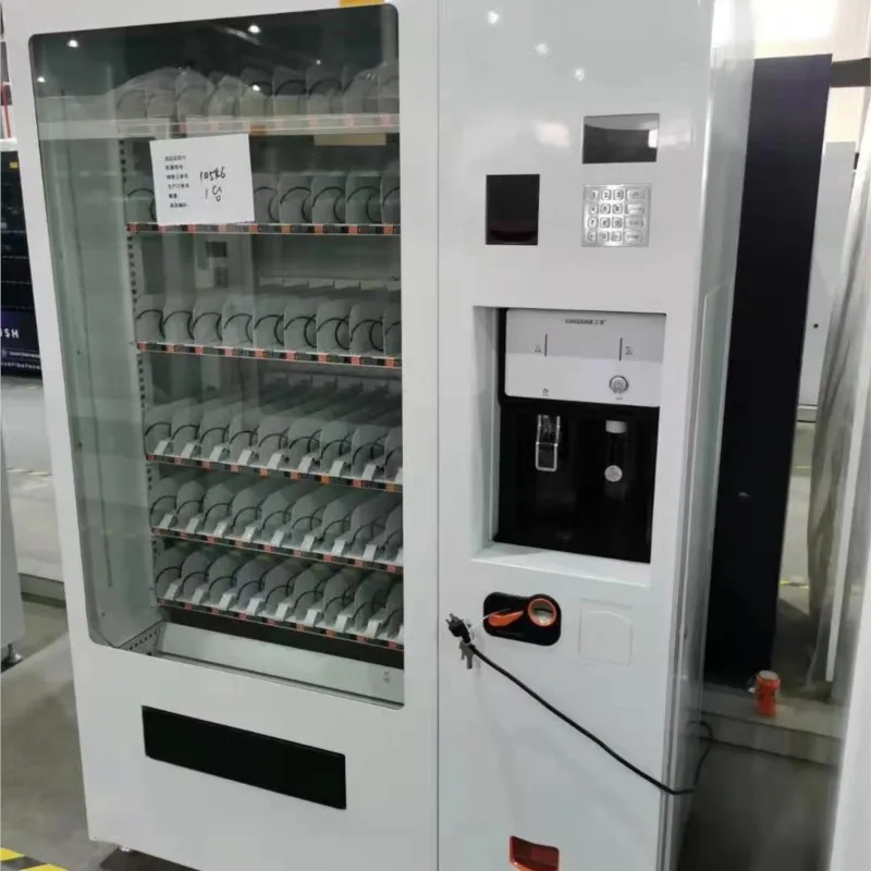 Cup Noodle Vending Machine 21.5 Inch Touch Screen Cash Coin And Card Reader With Hot Water Fast Food Vending Machine