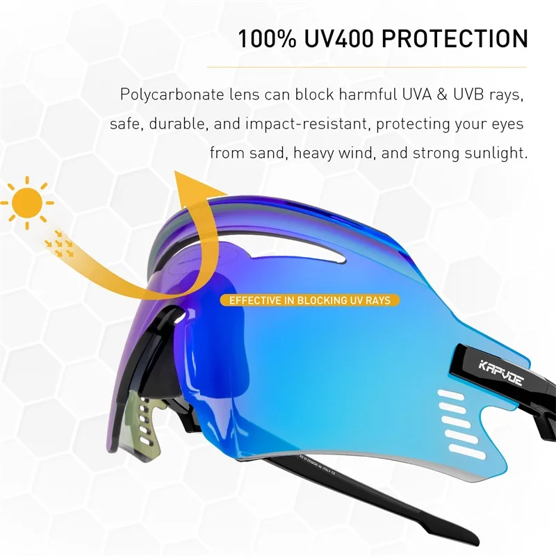 Kapvoe Cycling Sunglasses UV400 Men Bike Sunglasses MTB Eyewear Outdoor Sport Goggles Bike Glasses Oculos De Ciclismo