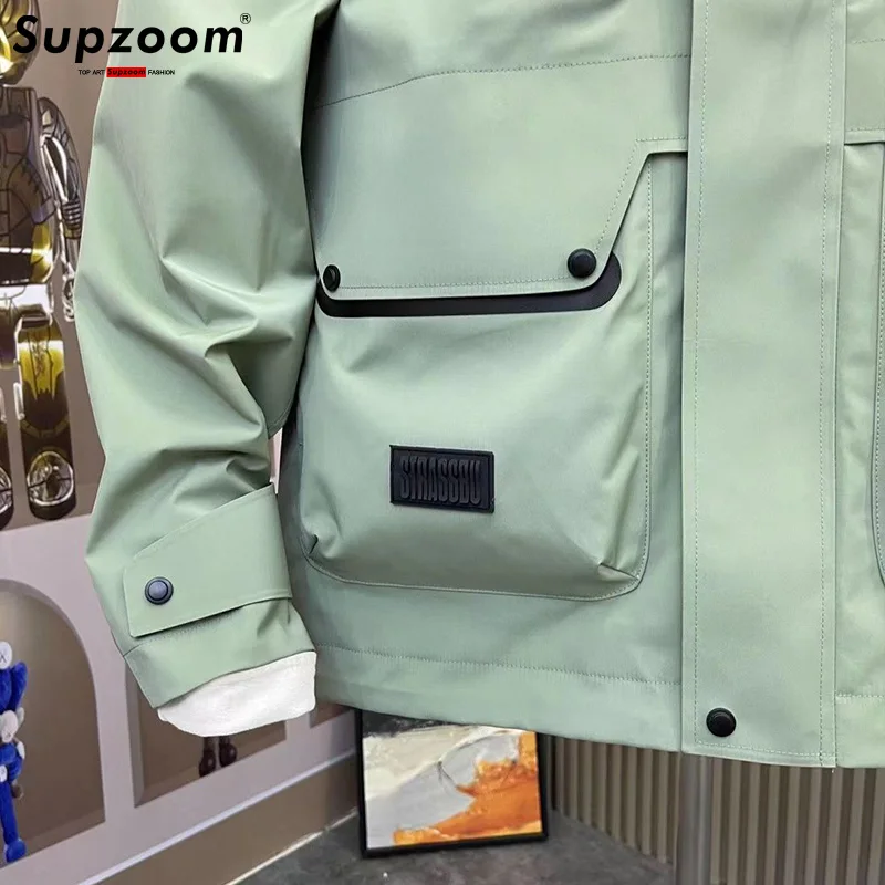 Supzoom 2024 New Arrival Top Fashion Safari Style Autumn and Winter Hooded zipper Flimsy Casual Trend Couple Loose Coat Jacket