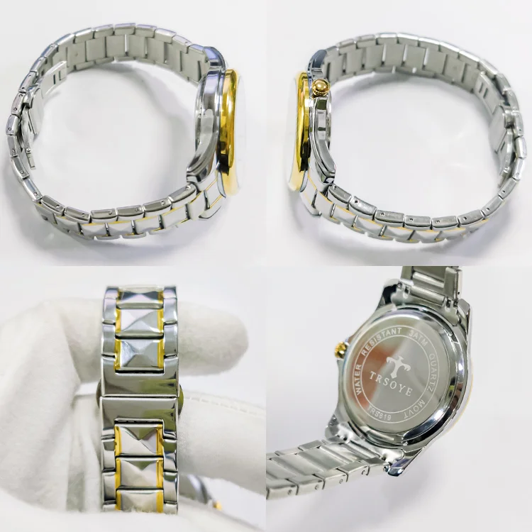 TRSOYE Couple Watch Pair for Men And Women Luxury Stainless Steel Waterproof Quartz Wristwatches Fashion Lover's Watch Sets