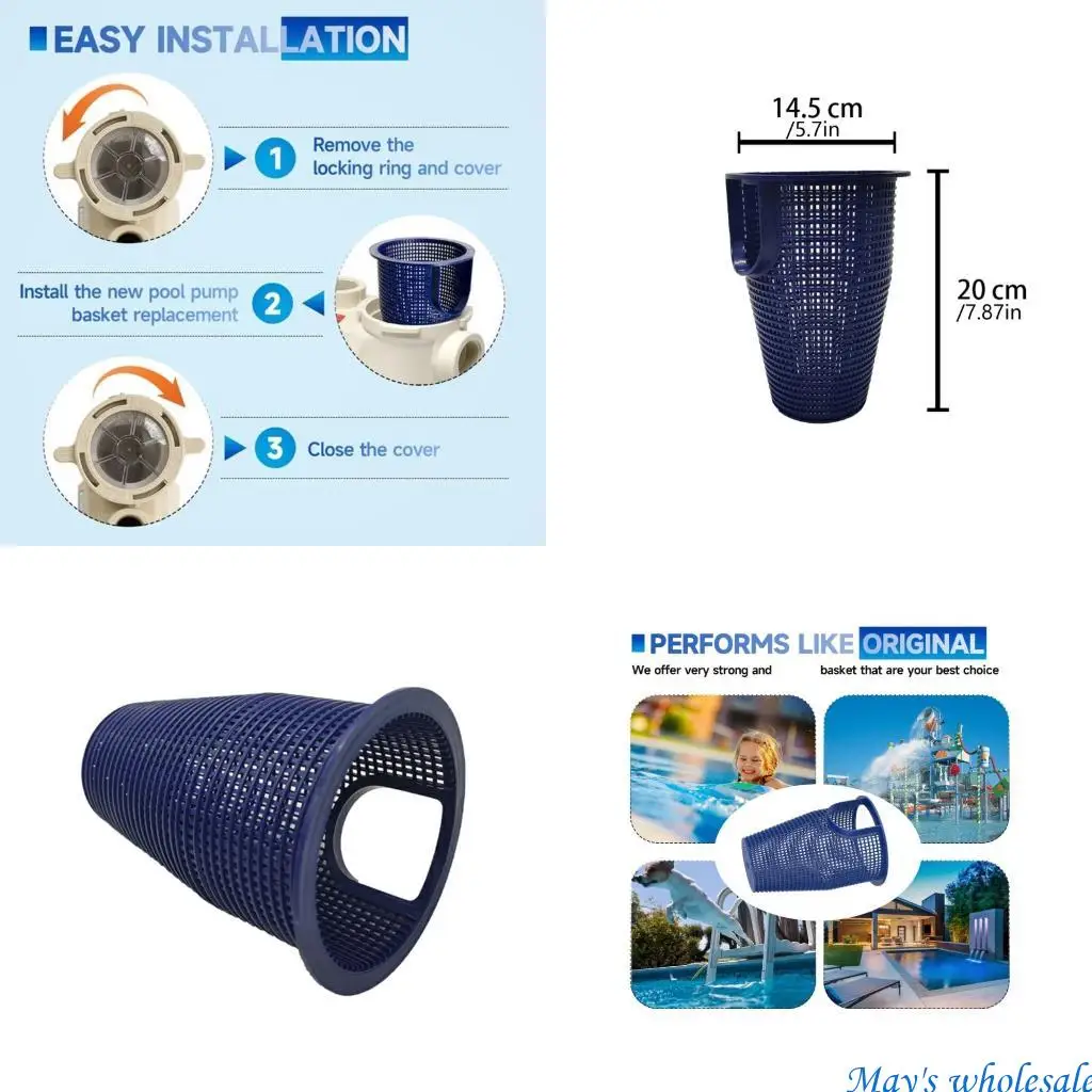 Strong Pool Filter Basket Skimmer Accessory with Multiple Layer Filtration Technology for Efficient Debris Removal 448A