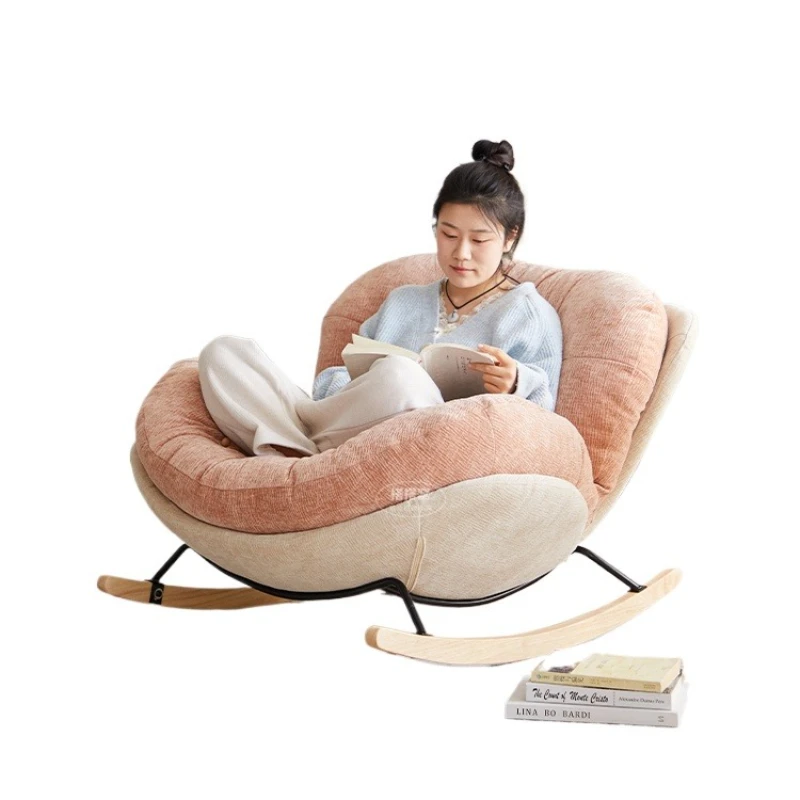 

Cream wind lazy rocking chair can lie down and sleep single sofa home balcony living room leisure cloud lazy rocking chair