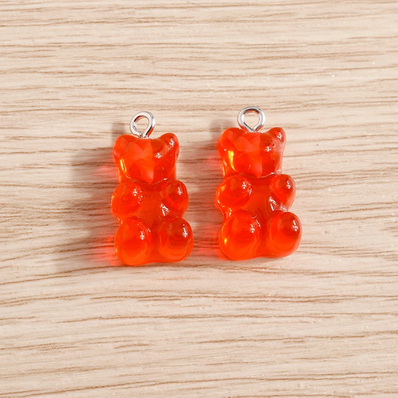 10 Stück 11 x 21 mm Cartoon-Süßigkeitsfarben, Gummibärchen-Anhänger für die Herstellung von Ohrringen, Halsketten, Armbändern, DIY-Handwerk, Schmuckzubehör – Detail 3