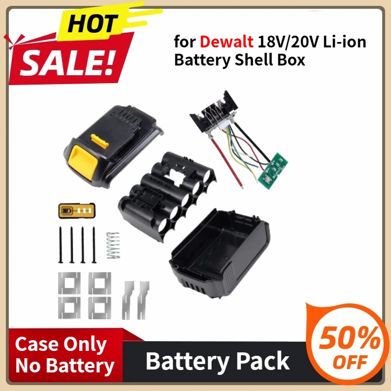 

for Dewalt 18V/20V Li-ion Battery Shell Box 10-Core Battery Case with BMS PCB Board Charging Protection Case Only No Battery