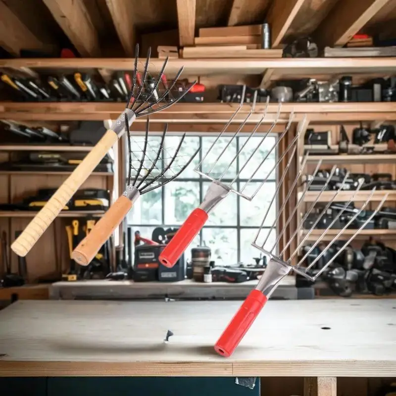 올인원 휴대용 해변 조개 갈퀴 도구, 해산물 조개 갈기 및 정원 농장 제초 및 파기에 이상적입니다.