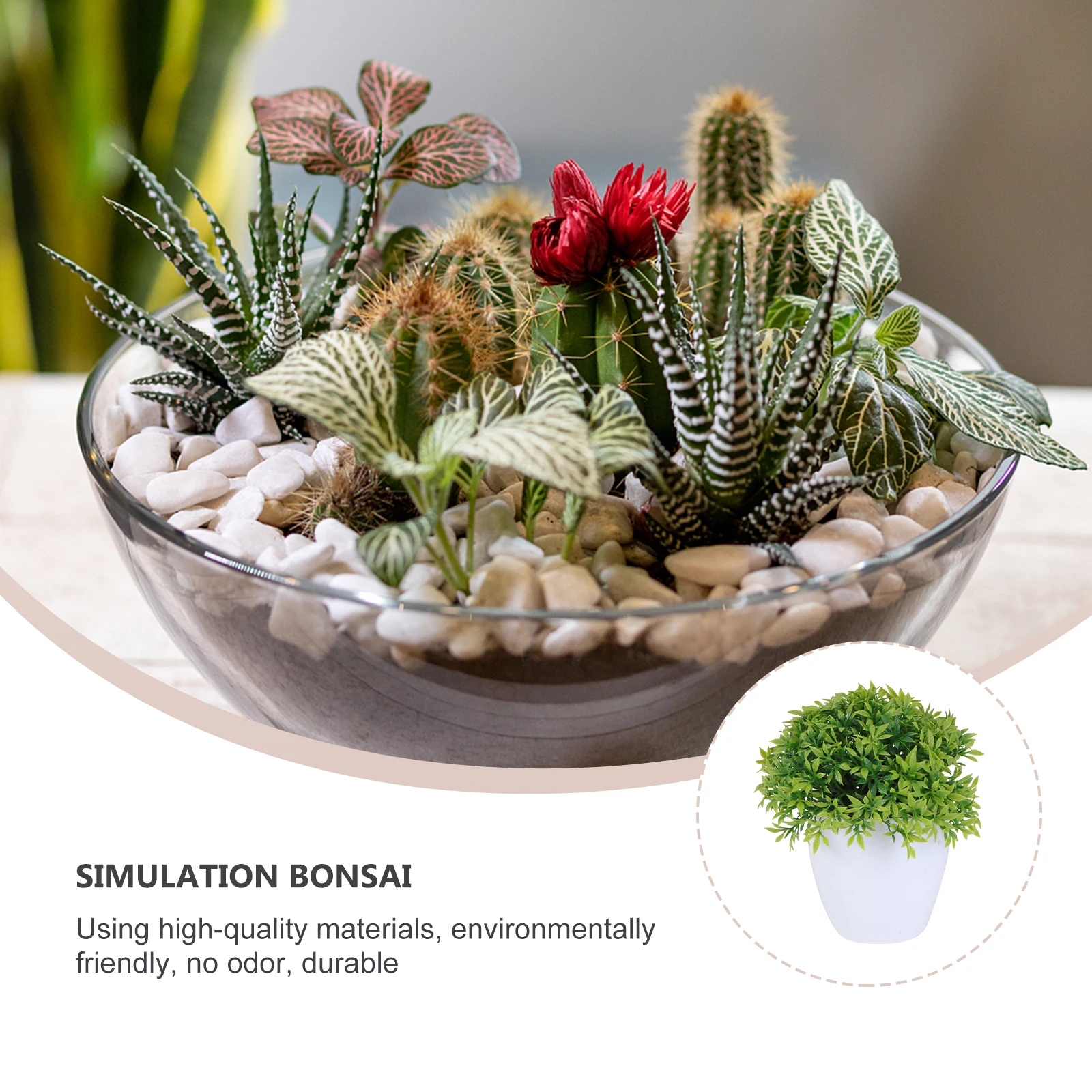 

2PCS Artificial Potted Plants Simulated Bonsai Decor Indoor Eucalyptus Bamboo Grass Lifelike Plant Household Green Atmosphere