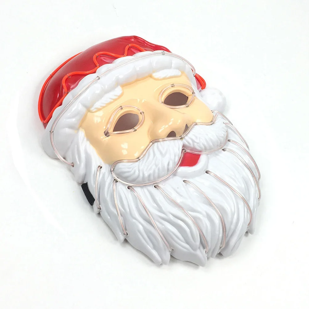 

1pc Luminous Santa Claus Glowing Christmas Party Mask For Festival Celebration Selfie Decoration Xmas Themed Light Up Mask Prop