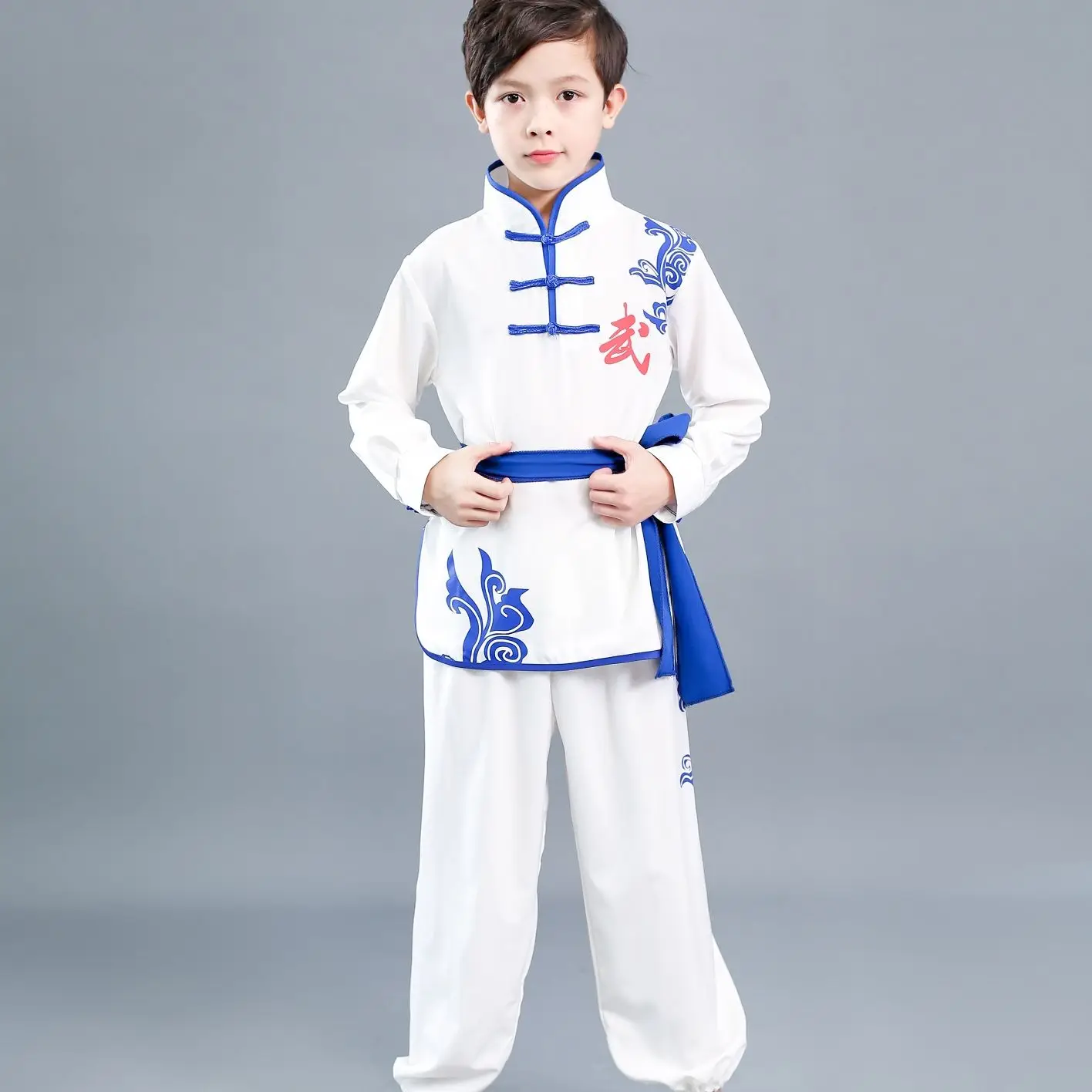 2024 kids tai chi training clothes competition creative kungfu uniform chinese style shaolin martial arts performance clothing 