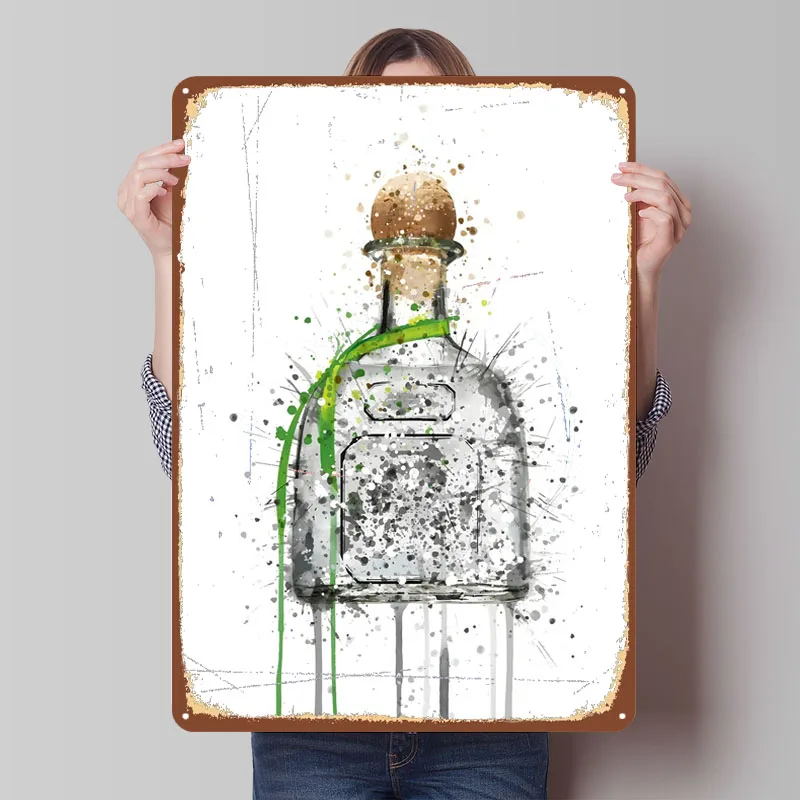 Patrón de plata Tequila, carteles de hojalata de Metal para hombre, cueva, decoración artística de pared, decoración para habitación, decoración moderna para el hogar de lujo