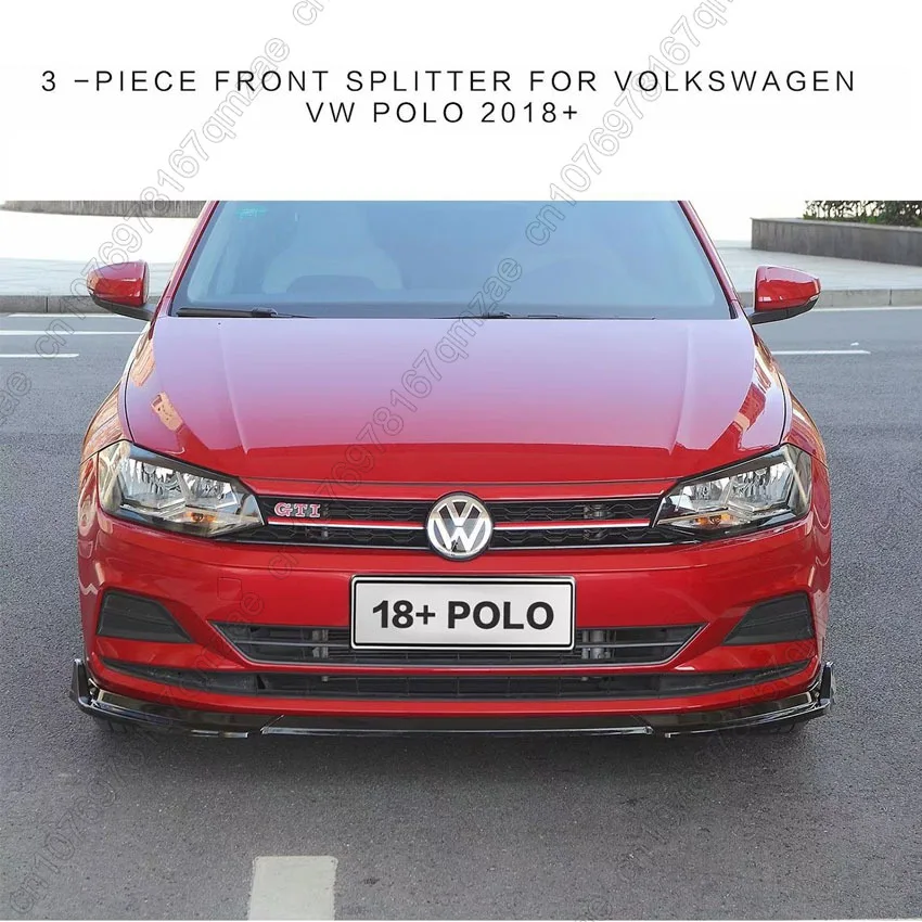 

Для VW POLO MK5 MK6 6R 6C TSI TGI MPI 2014-2021 3 шт. передний бампер, спойлер, сплиттер, диффузор, сепаратор, обвесы, глянцевый черный