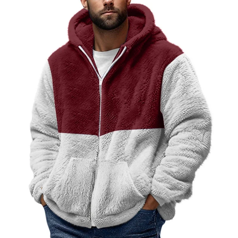 الخريف الشتاء سستة سترة هوديي الرجال البلوز طويلة الأكمام فضفاضة هوديي بلايز عادية الرجال مريحة الدافئة الرجال البلوز