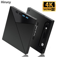 7-in-1 External 4K Blu-ray Optical Drive BD CD DVD +/-RW Player Portable Bluray Burner with USB 3.0 Type-C SD TF Card Slots