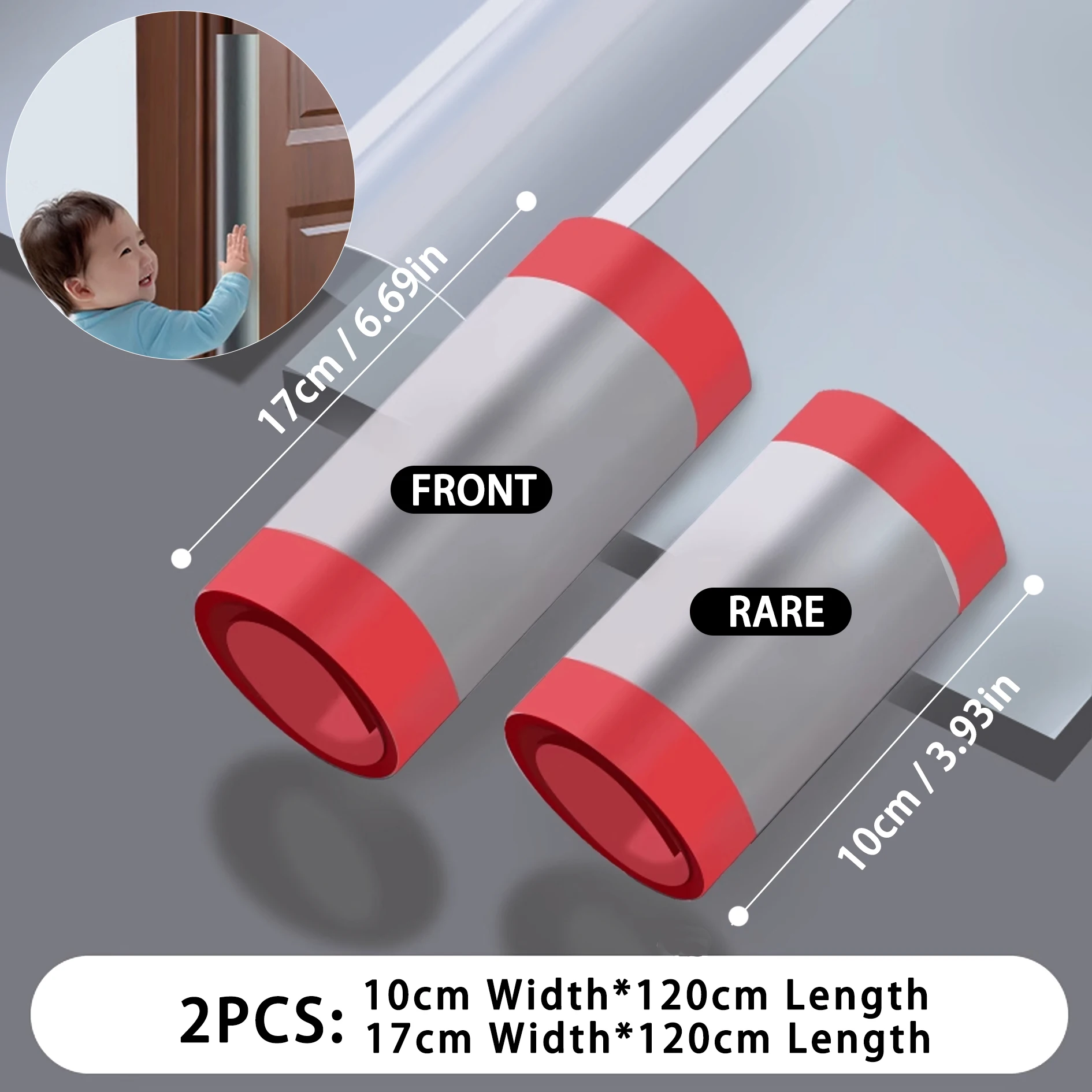 1 conjunto, um lado da frente e traseira da porta, 1,2 metros de comprimento, costura de porta anti-pitada, porta autoadesiva com tampa de dedo