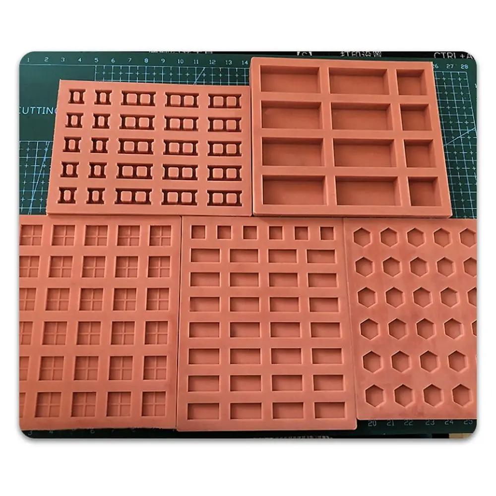 Red Mini Brick Silicone Mold Building Making Construction Material Tile Model Mould Handmade House DIY Accessories