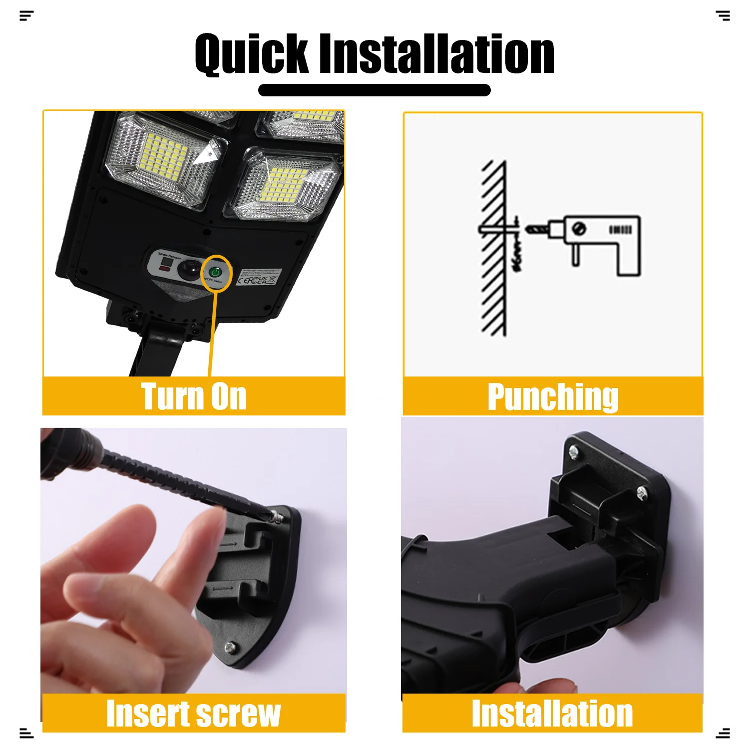 20W Solar LED Sensor Street Lamp Outdoor Waterproof Light 3 Modes High Power Garden Yard Decorative Lighting