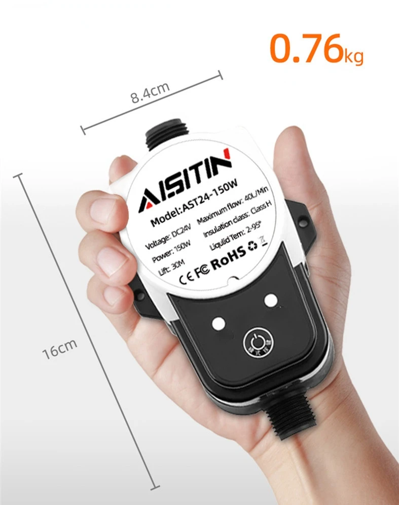 Imagem -03 - Aisitin Booster Pump para Baixa Pressão de Água Auto Pressure Controller Heater Boost Doméstico para Casa 24v 180w