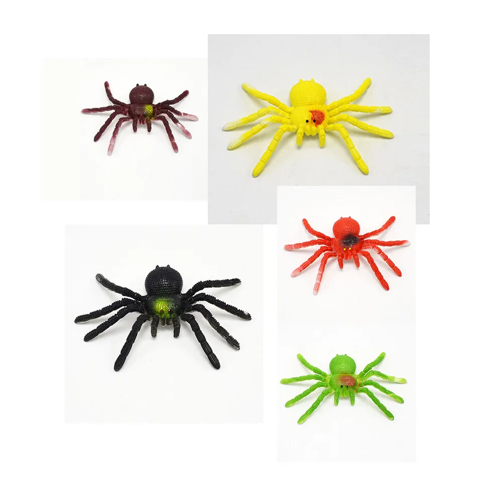 

5Pcs Halloween Party Realistic Spider Durable Tpr Scary Decorations Front Door Porch Horror Props Supplies Tpr Spider