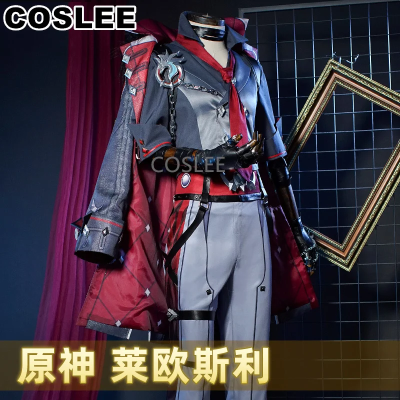 COSLEE [XS-XXL] Genshin Impact Wriothesley Cosplay Costume Game Suit Handsome Uniform Halloween Party Outfit Men New