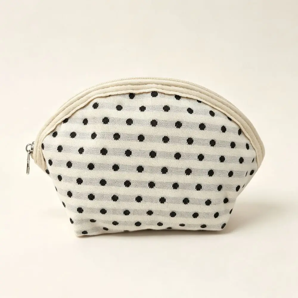 New Polka Dot Makeup Bag Shell-shaped Multifunctional Cosmetic Storage Bag Mini Lipstick Pouch Travel
