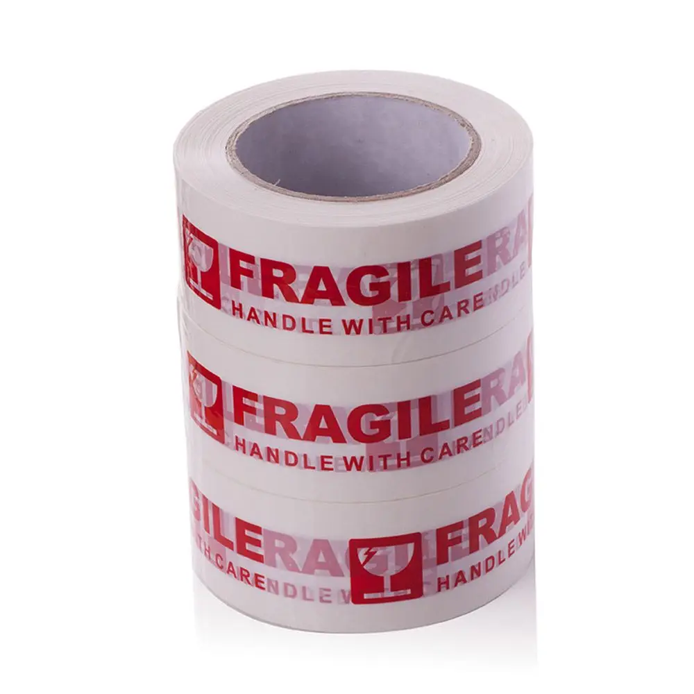 High Viscosity Express Box Red Carton Sealing Adhesive Fragile Warning Tape Package Tape