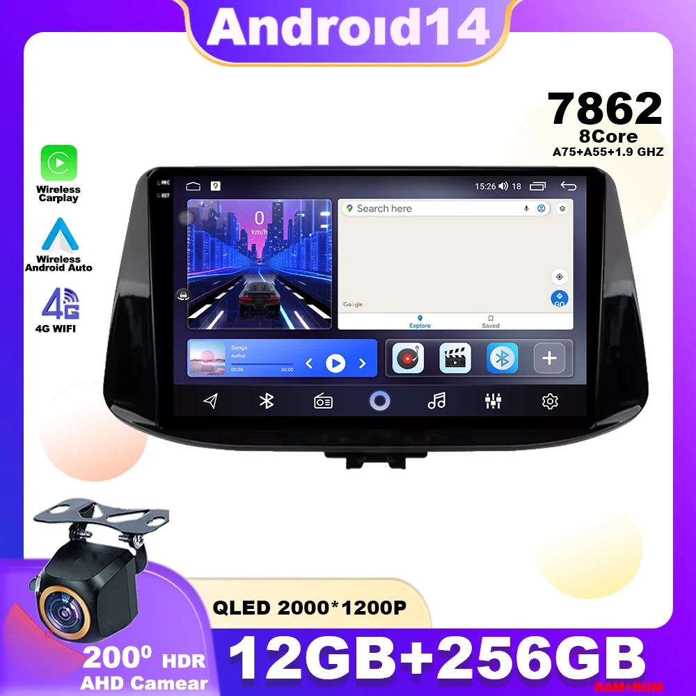 

Android 14 For Hyundai I30 2017 2018 Wireless Carplay Android Car Radio Player Multimedia Stereo Navigation GPS 4G WIFI QLED BT