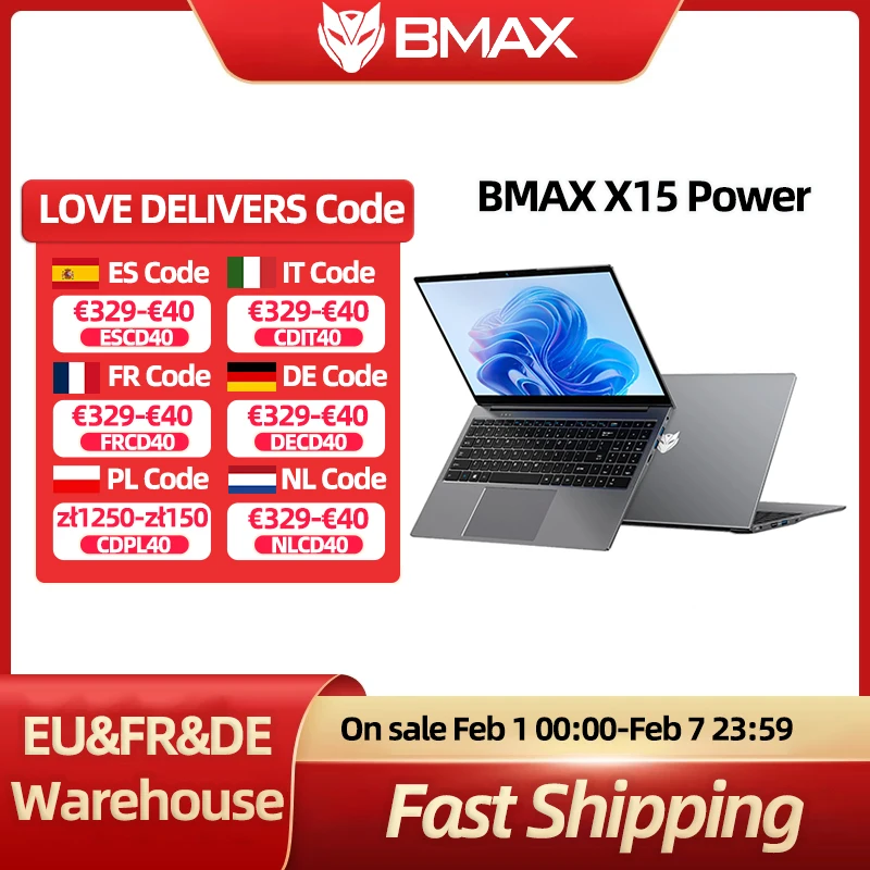 BMAX X15 Power 15,6 cala 16GB RAM GB SSD Intel Core i3-8109U CPU Windows 11 Notebook 1920 * HDMI Wifi USB PC laptop DDR4 Laptop