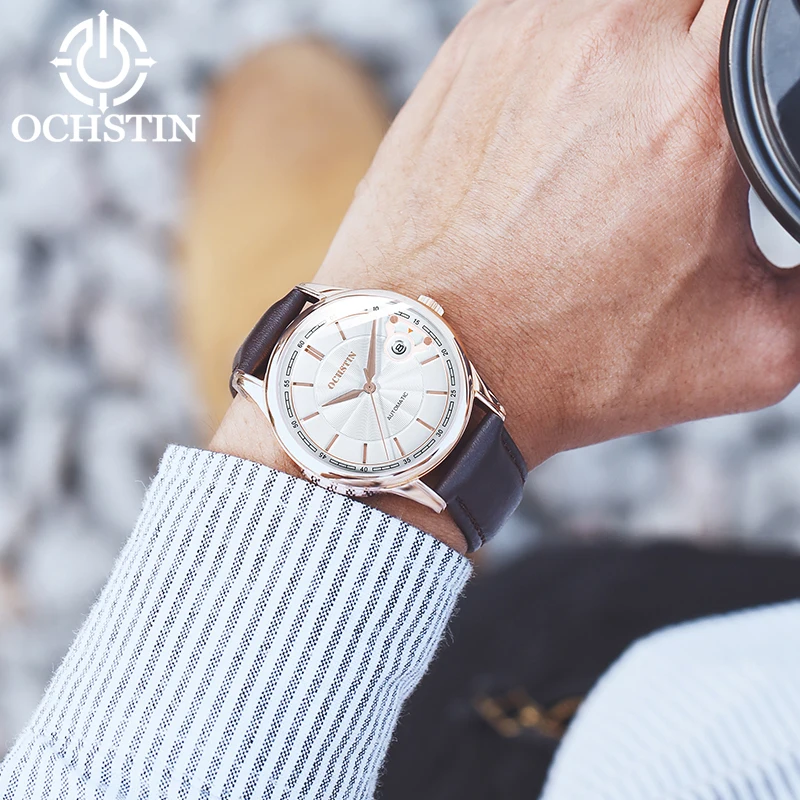 OCHSTIN-Craftsman Series relógio automático masculino, relógios mecânicos, movimento mecânico, moda simples, obra-prima, Novo, 2024